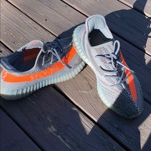 Yeezys Boost 350 Orange And Grey